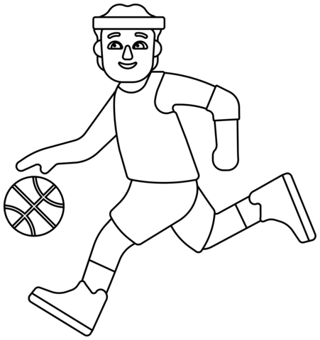 Man Bouncing Ball Emoji Coloring Page